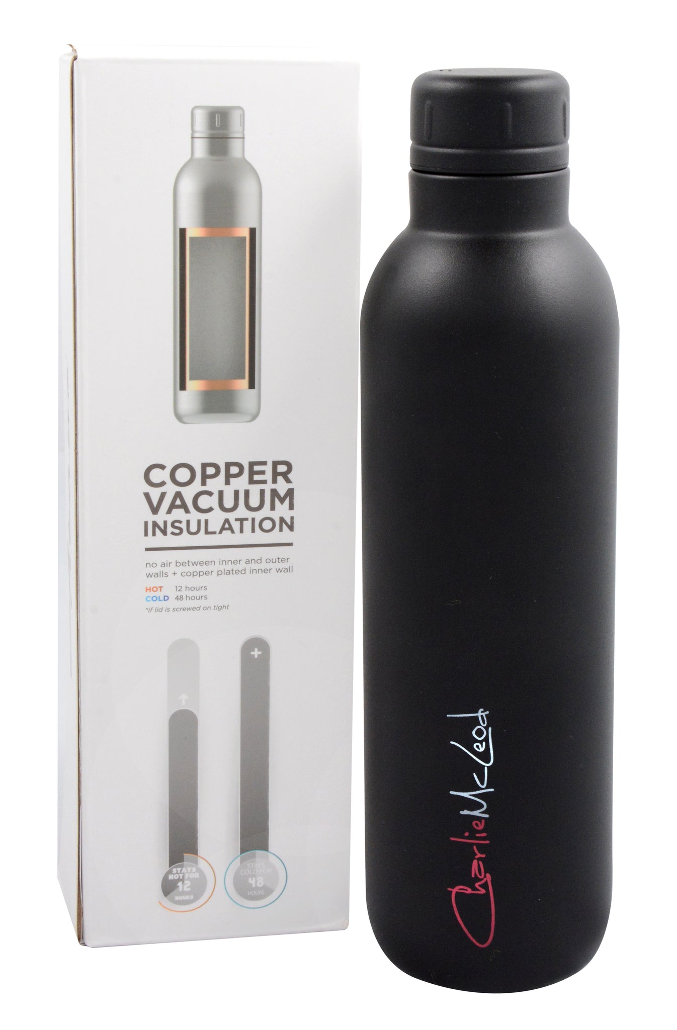 Vacuum Insulated Bottle Black (6591881347228)